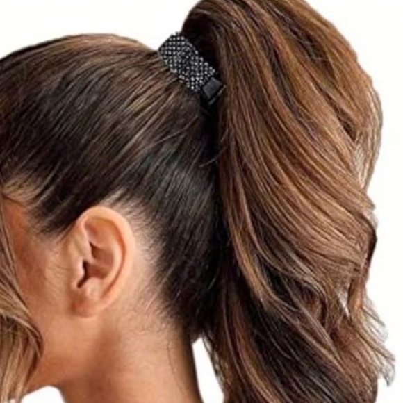 NEW Crystal Pony Tail Luxury Hair Clip - Gold main image 4